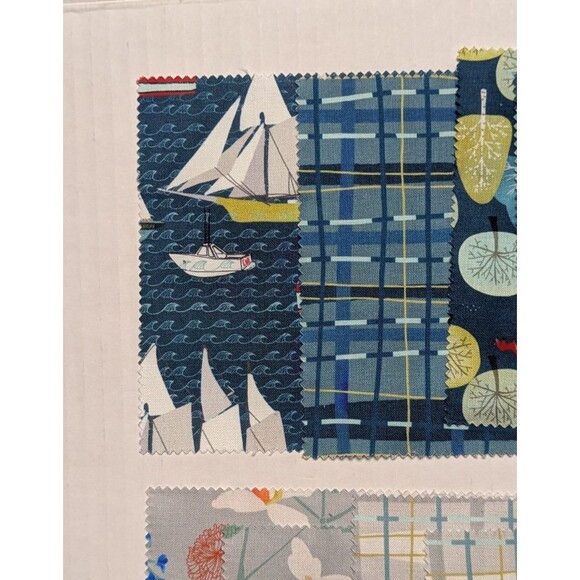Moda Lakeside Story Sailing Boats Blue 42 5-in Charm Precut Fabric Quilt Squares - Picture 10 of 11